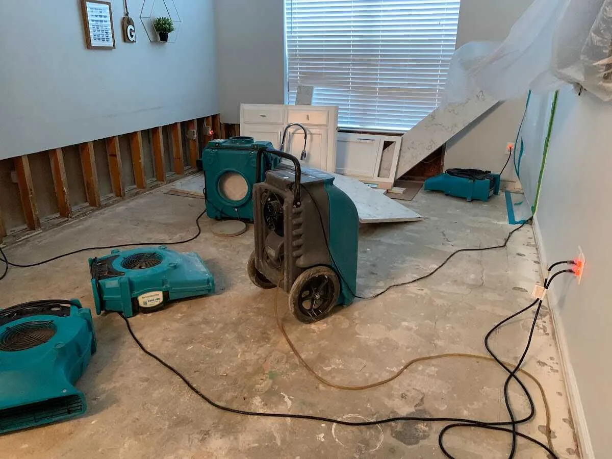 Dehumidifier in flood-cut room for Water Extraction & Removal in Hellertown